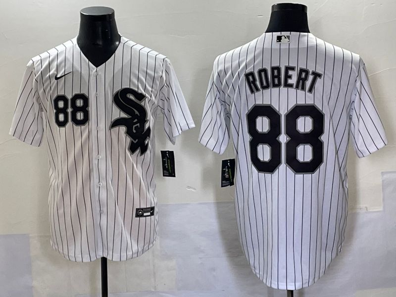 Men 2025 Chicago White Sox #88 Robert White Stripe Game Nike MLB Jersey style 7038